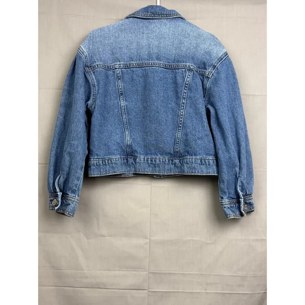 Wonder Nation Girls Denim Button Up Jacket, Size M (7/8)